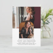 Stijlvolle minimale fotoFORTY 40e verjaardag Kaart (Staand voorkant)