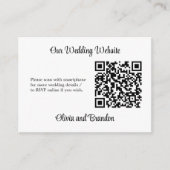 Stijlvolle, minimale QR-code Website RSVP-kaart Informatiekaartje (Voorkant)
