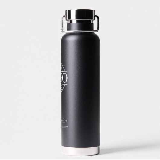 Stijlvolle minimalistische Black Company Business Waterfles (Achterkant)