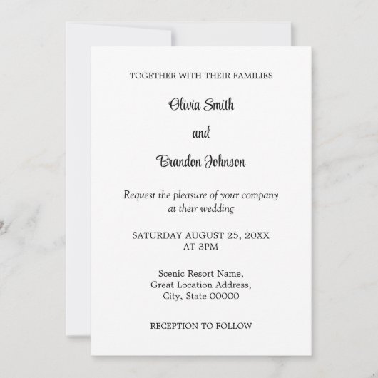 Stijlvolle minimalistische QR Code RSVP bruiloft u Kaart (Voorkant)