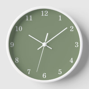 Stijlvolle Minimalistische Saliegroene Wandklok
