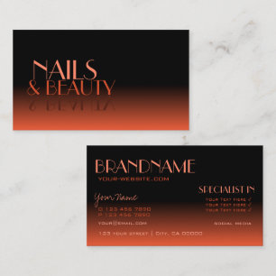 Stijlvolle Mirror Font Classic Black Oranje gradië Visitekaartje