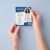 Stijlvolle mobiele notaris openbare QR-code blauw  Flyer (Hand)