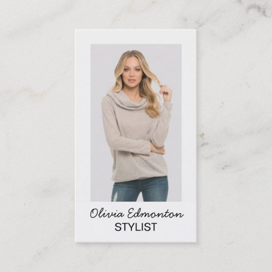 Stijlvolle Mode Aangepaste Sjabloon van de Foto Aa Visitekaartje (Voorkant)