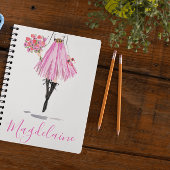 Stijlvolle Mode Roze Rok Bloemen Vrouw Journal Notitieboek