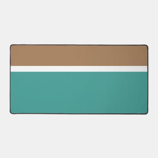 Stijlvolle Modern Fun Aqua Blauwgroen Witte Mocha Bureaumat (Voorkant)