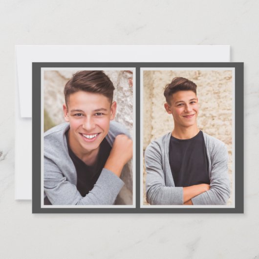 Stijlvolle Modern Grey Klasse van 2024 Afstuderen  Aankondiging (Achterkant)