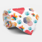 Stijlvolle Modern Hearts Groomsmen Stropdas (Opgerold)