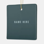 Stijlvolle modern ogende naam | Blauwgrijs Keramisch Ornament (Links)