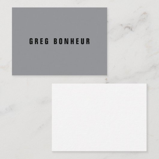 Stijlvolle modern ogende naam | Grijs en zwart Informatiekaartje (Voorkant / Achterkant)
