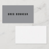Stijlvolle modern ogende naam | Grijs en zwart Informatiekaartje (Voorkant / Achterkant)
