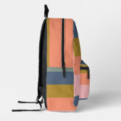 Stijlvolle Modern Stripes Earth Tones Custom Bedrukte Rugzak (Links)