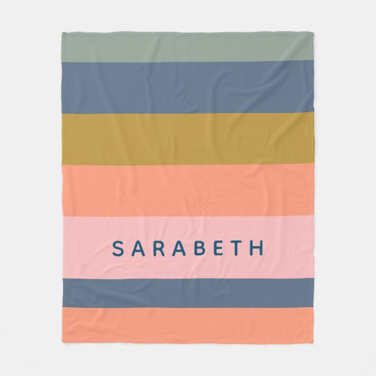 Stijlvolle Modern Stripes Earth Tones Custom Fleece Deken (Voorkant)