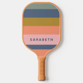 Stijlvolle Modern Stripes  Earth Tones Custom Pickleball Paddle (Voorkant)