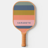 Stijlvolle Modern Stripes  Earth Tones Custom Pickleball Paddle (Achterkant)