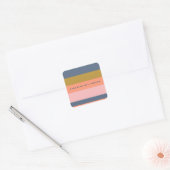 Stijlvolle Modern Stripes Earth Tones Custom Vierkante Sticker (Envelop)