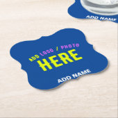 STIJLVOLLE MODERNE AANGEPASTE KOBALT BLAUW GEVERIF KARTONNEN ONDERZETTERS (Gekanteld)