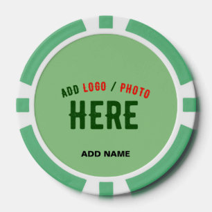STIJLVOLLE MODERNE AANGEPASTE MUNT GROEN GEVERIFIE POKER CHIPS