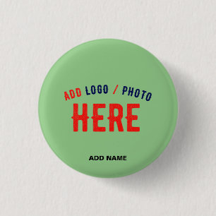 STIJLVOLLE MODERNE AANGEPASTE MUNT GROEN GEVERIFIE RONDE BUTTON 3,2 CM