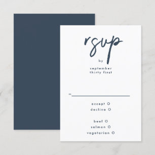 Stijlvolle moderne aangepaste namen marineblauw hu RSVP kaartje