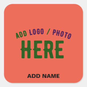 STIJLVOLLE MODERNE AANGEPASTE TOMATENROOD GEVERIFI VIERKANTE STICKER