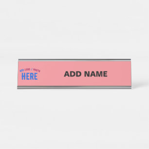 STIJLVOLLE MODERNE AANGEPASTE ZALM ROZE GEVERIFIEE BUREAU NAAMBORDJE