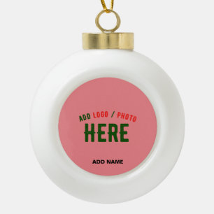 STIJLVOLLE MODERNE AANGEPASTE ZALM ROZE GEVERIFIEE KERAMISCHE BAL ORNAMENT
