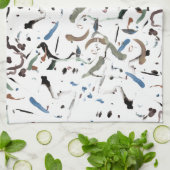 Stijlvolle moderne Abstracte keukenhanddoek (Gevouwen)