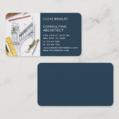 Stijlvolle moderne architectuurconstructie visitekaartje (Voorkant / Achterkant)