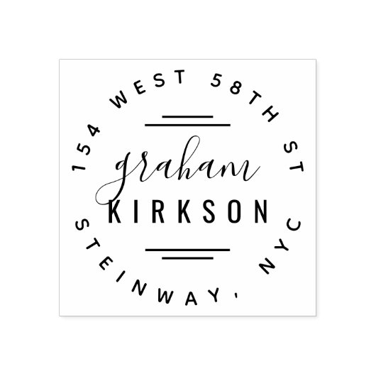 Stijlvolle moderne belettering persoonlijk retour  	rubberstempel (Afrduk)