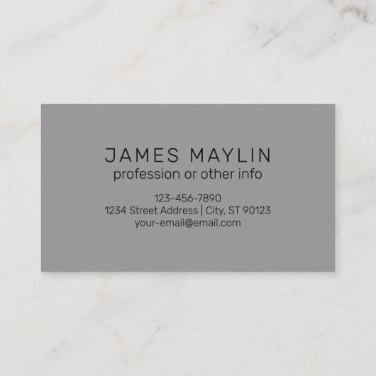 Stijlvolle moderne bewerkbare naam | Zwart en donk Visitekaartje (Achterkant)