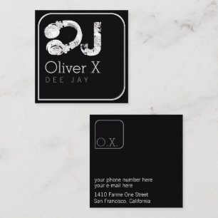 Stijlvolle & moderne black square professionele DJ Vierkante Visitekaartje