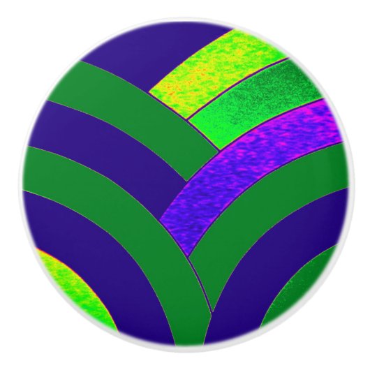 stijlvolle moderne chevrons keramische knop (Voorkant)