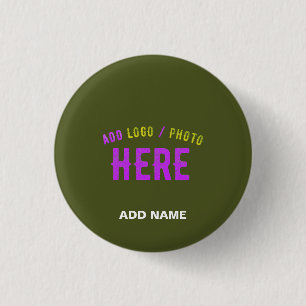 STIJLVOLLE MODERNE CUSTOM ARMY GROEN GEVERIFIEERD RONDE BUTTON 3,2 CM