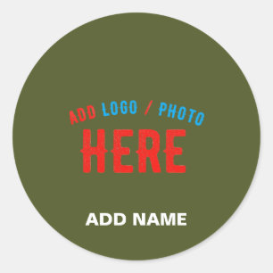 STIJLVOLLE MODERNE CUSTOM ARMY GROEN GEVERIFIEERD RONDE STICKER