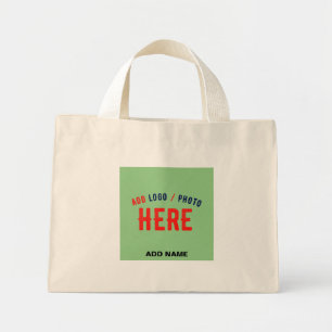 STIJLVOLLE MODERNE CUSTOM BROWN MINT GREEN BRANDED MINI TOTE BAG