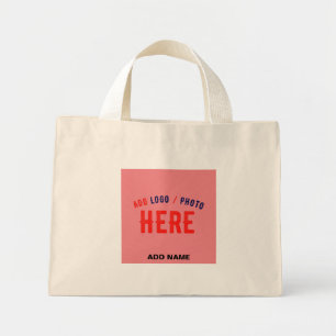 STIJLVOLLE MODERNE CUSTOM BRUINE ZALM ROZE BRANDED MINI TOTE BAG