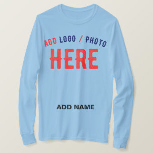 STIJLVOLLE MODERNE CUSTOM LICHTBLAUW GEVERIFIEERD T-SHIRT