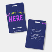 STIJLVOLLE MODERNE CUSTOM NAVY BLUE GEVERIFIEERD B BADGE (Front & Back)