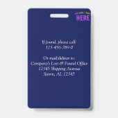 STIJLVOLLE MODERNE CUSTOM NAVY BLUE GEVERIFIEERD B BADGE (Back)