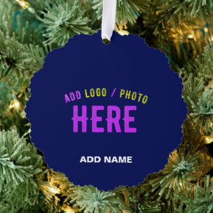 STIJLVOLLE MODERNE CUSTOM NAVY BLUE GEVERIFIEERD B ORNAMENT KAART