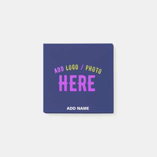STIJLVOLLE MODERNE CUSTOM NAVY BLUE GEVERIFIEERD B POST-IT® NOTES (Voorkant)