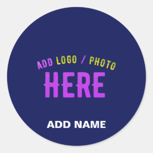 STIJLVOLLE MODERNE CUSTOM NAVY BLUE GEVERIFIEERD B RONDE STICKER