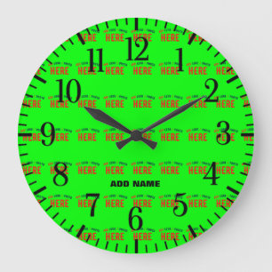 STIJLVOLLE MODERNE CUSTOM NEON GROEN GEVERIFIEERD  GROTE KLOK