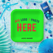 STIJLVOLLE MODERNE CUSTOM NEON GROEN GEVERIFIEERD  PAPIEREN BORDJE (Feest)