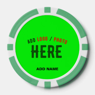 STIJLVOLLE MODERNE CUSTOM NEON GROEN GEVERIFIEERD POKER CHIPS