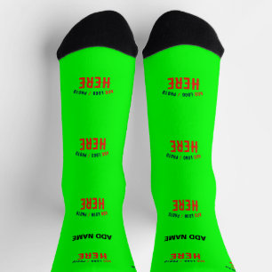 STIJLVOLLE MODERNE CUSTOM NEON GROEN GEVERIFIEERD SOKKEN