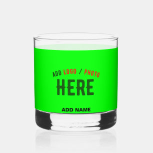 STIJLVOLLE MODERNE CUSTOM NEON GROEN GEVERIFIEERD WHISKY GLAS