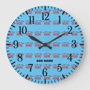STIJLVOLLE MODERNE CUSTOM SWAG SKY BLUE GEVERIFIEE GROTE KLOK