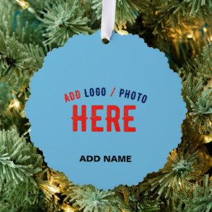 STIJLVOLLE MODERNE CUSTOM SWAG SKY BLUE GEVERIFIEE ORNAMENT KAART